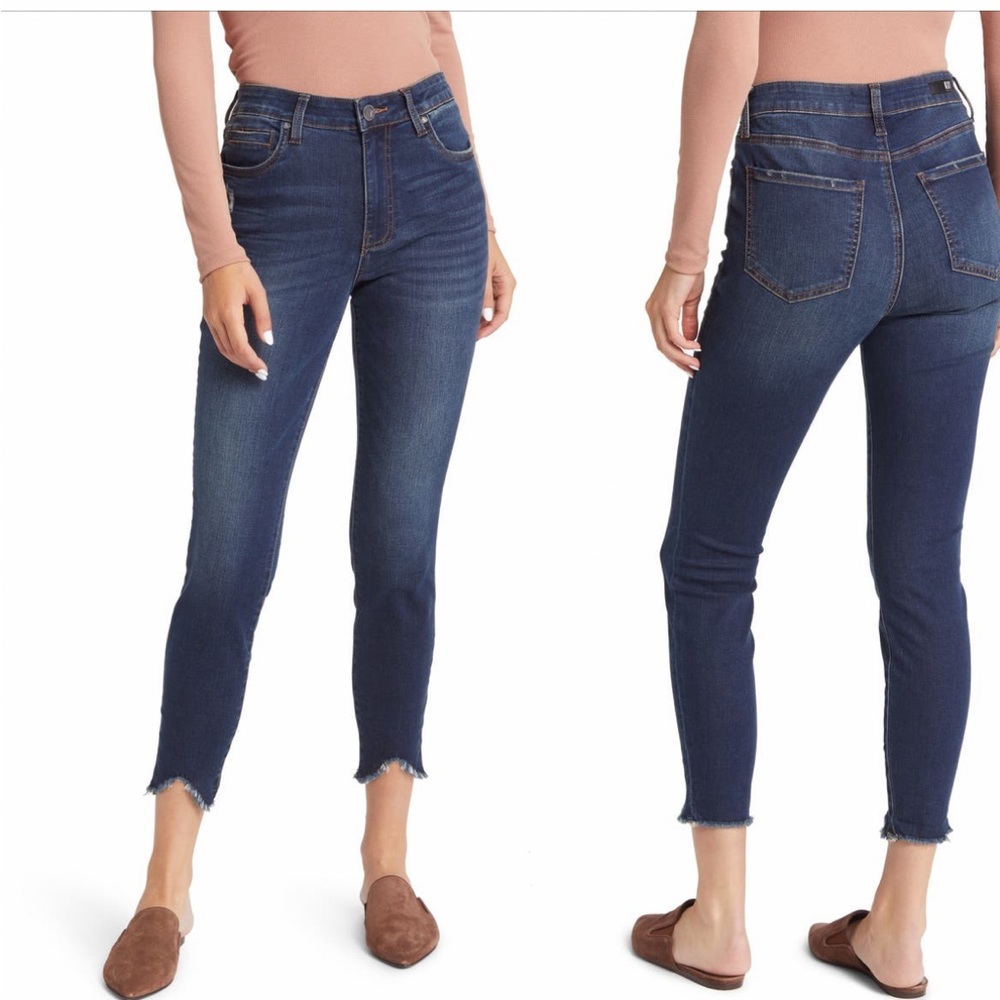 Donna High Waist Curve Hem Ankle Skinny Jean